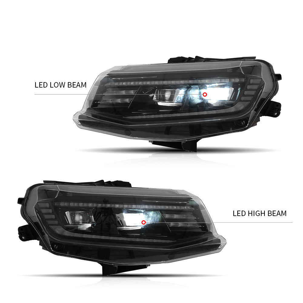 Vland Carlamp Projector Headlights For Chevrolet / Chevy Camaro LT SS RS ZL LS 2016-2018