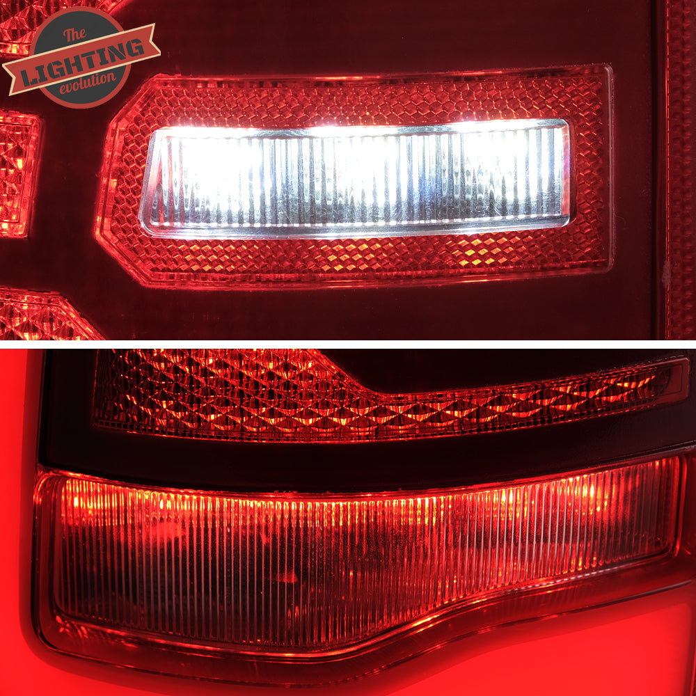 Full LED Tail Lights for Dodge Ram 1500 2009-2018 (Red Sequential Turn Signals)