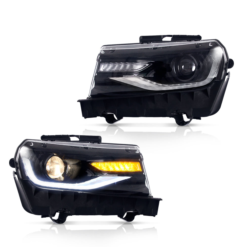 Reflektory Vland Carlamp do Chevroleta Camaro 2014-2015 z kierunkowskazami sekwencyjnymi (żarówki NIE są dołączone)
