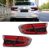 Vland Carlamp Rücklichter für Honda Accord 10. ab 2018 mit sequentiellen Blinkern, rotem Glas