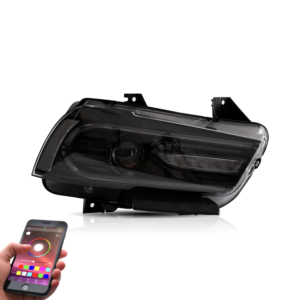 Vland Carlamp Led Headlights Compatible with Dodge Charger 2011-2014 (RHD and LHD Versions)
