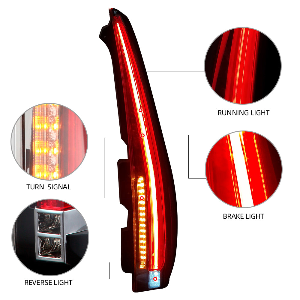 Vland Carlamp LED Tail Lights For 2007-2014 GMC Yukon & Chevy Tahoe/Suburban