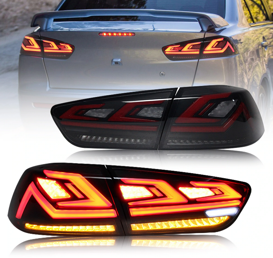 Full LED Tail Lights For Mitsubishi Lancer EVO X 2008-2018 With Sequential Turn Signal