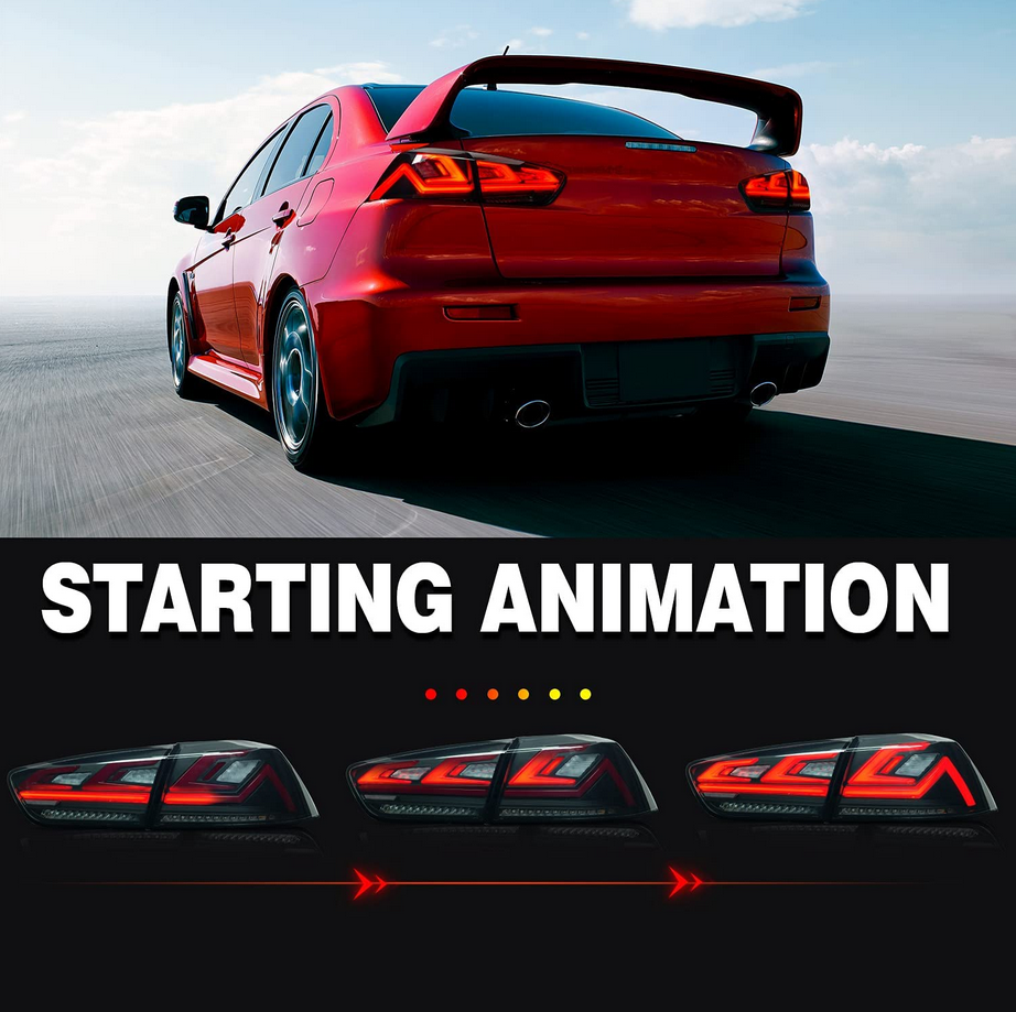 08-17 Mitsubishi Lancer & EVO X Vland III LED Tail Lights With Dynamic Welcome Lighting