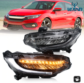 Vland 16-21 Honda Civic Pełne reflektory LED
