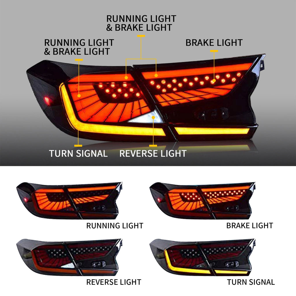 Vland Carlamp LED-Rückleuchten für Honda Accord 10. Generation 2018–2021