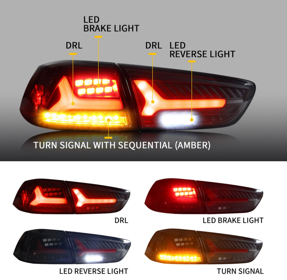 LED Tail Lights For Mitsubishi Lancer EVO X 2008-2018