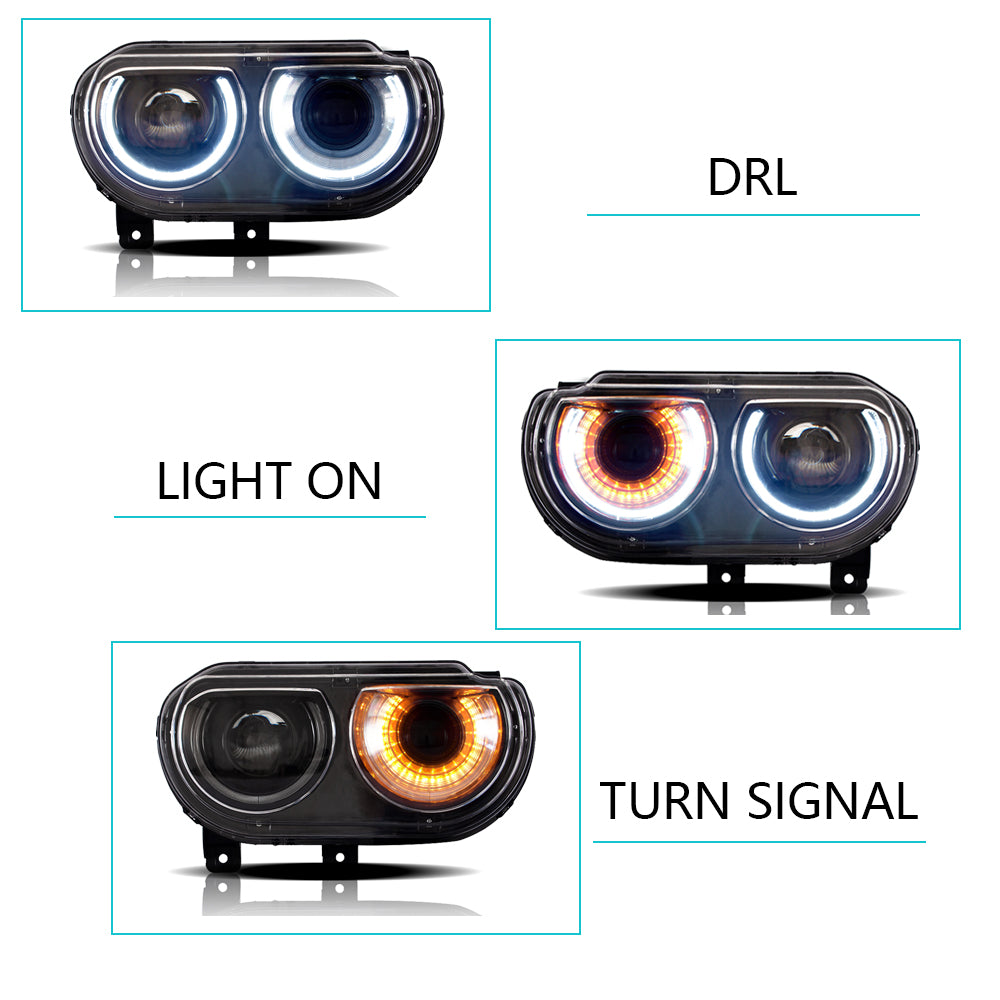 08-14 Dodge Challenger 3th Gen Vland LED HeadLights