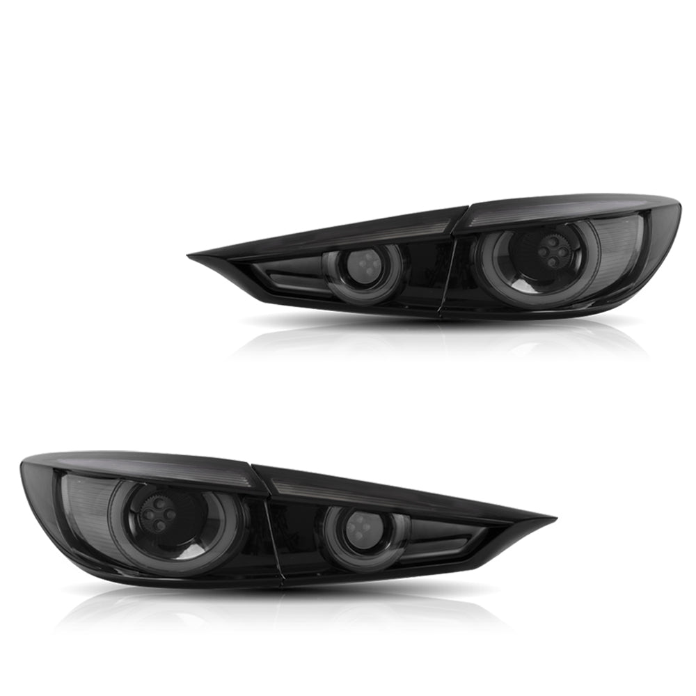 Full LED Tail Lights for Mazda 3 Axela Sedan 2014-2018 (Sequential Turn Signals w/ Dynamic Welcome Lighting)