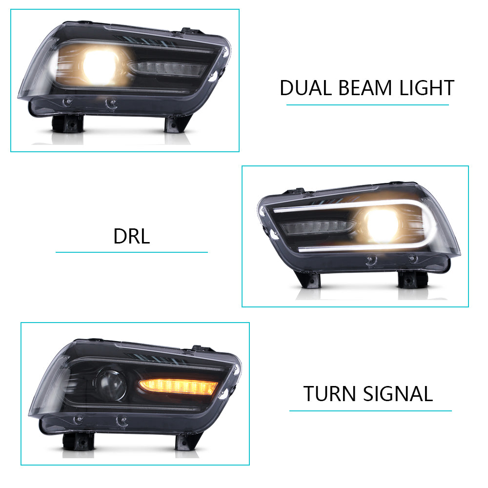 2011-2014 Led Headlights Compatible with Dodge Charger