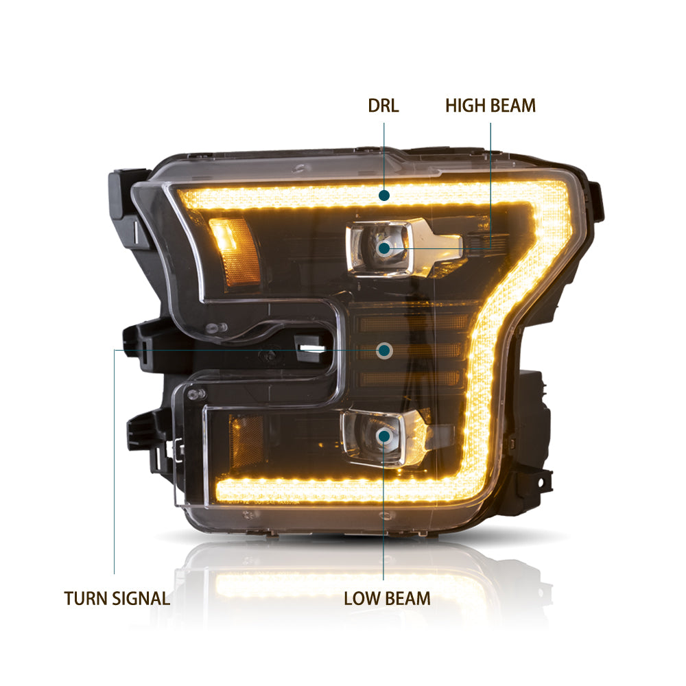 Vland Carlamp LED Headlights For Ford F150 2015-2017
