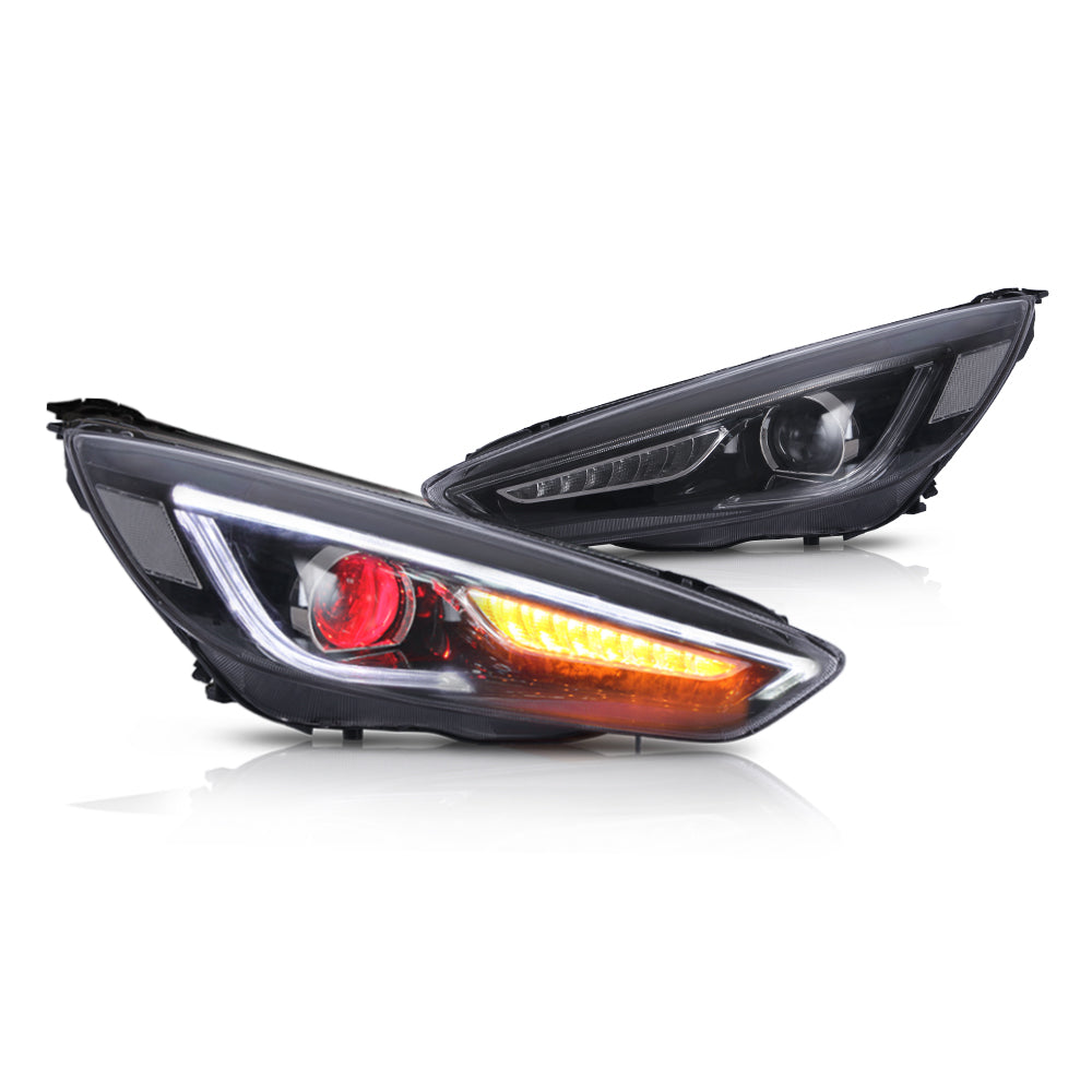 15-18 Ford Focus MK3 ST RS Vland Dual Beam Projektorscheinwerfer Schwarz