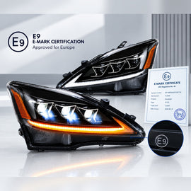 06-12 Lexus IS250/IS250C/IS350/IS220d & 08-14 ISF Vland Matrix Projector Headlights E-mark