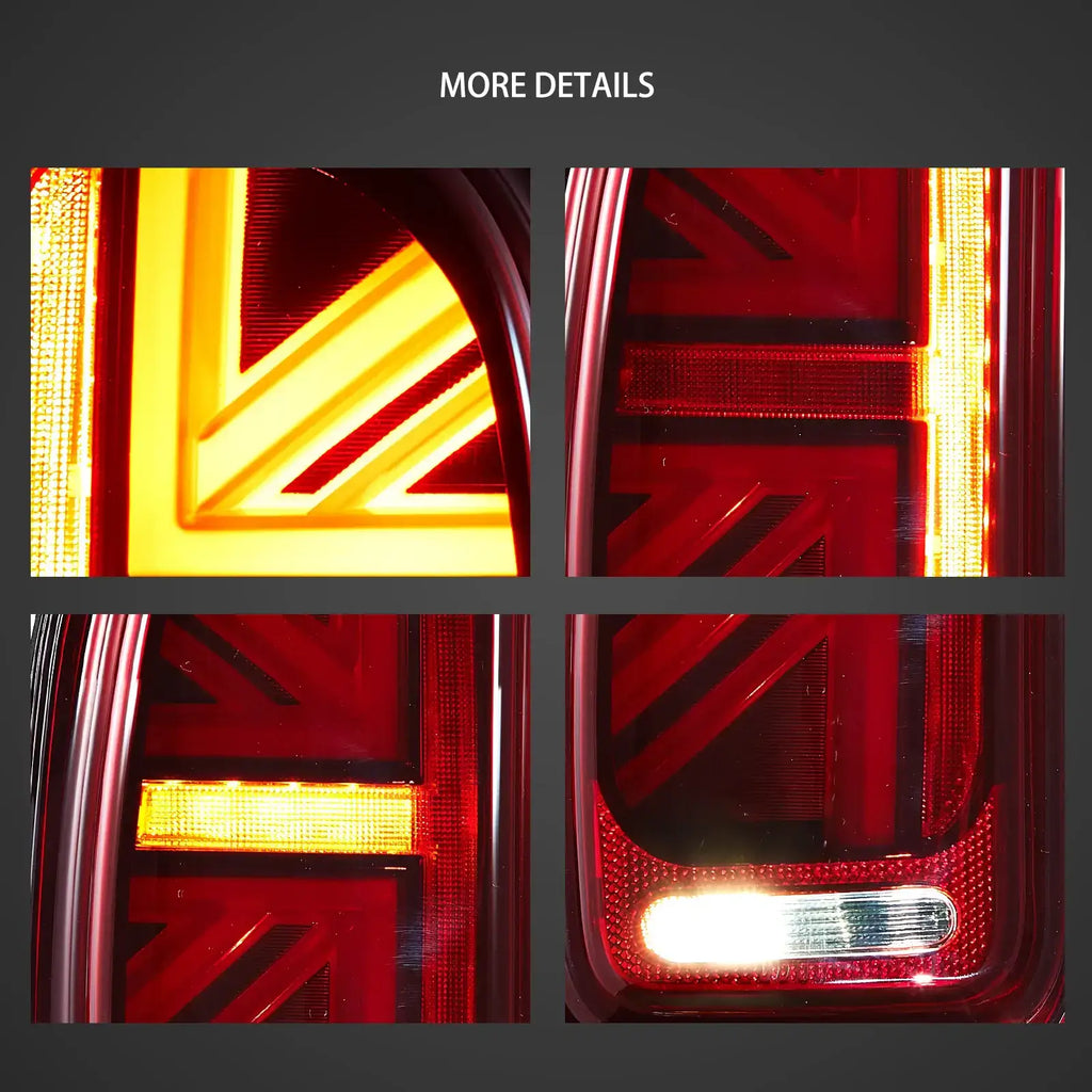 Vland LED Union Jack Tail Lights For Mini R55 Clubman 2007-2013 [E-mark]
