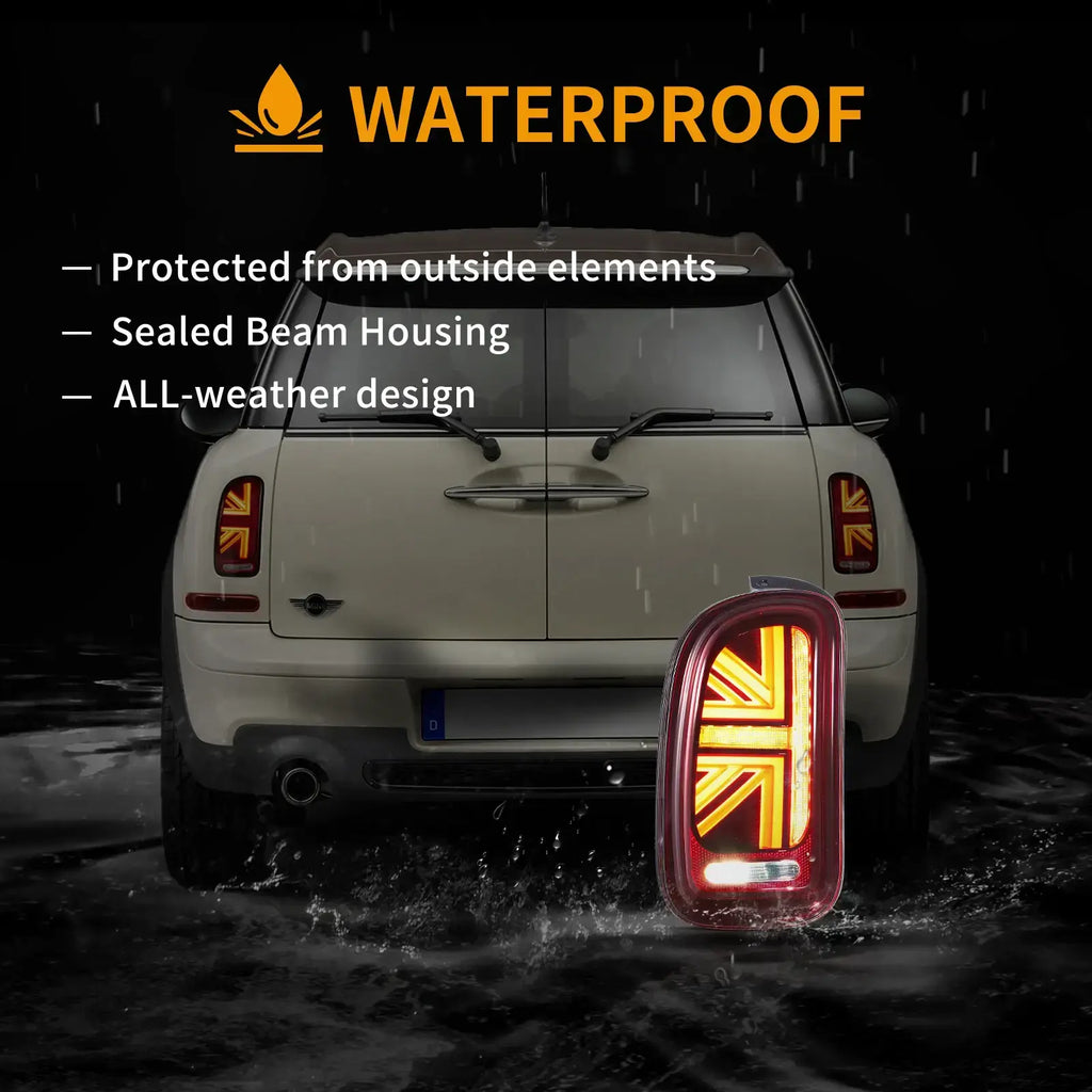 Vland LED Union Jack Tail Lights For Mini R55 Clubman 2007-2013 [E-mark]