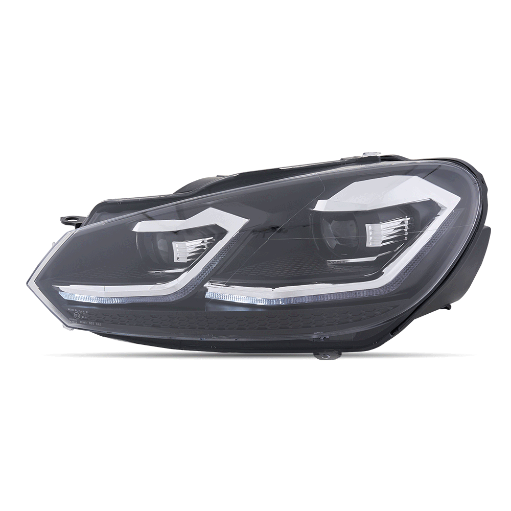 08-14 VW Golf Mk6 Vland Full LED Headlights MK7.5 Style