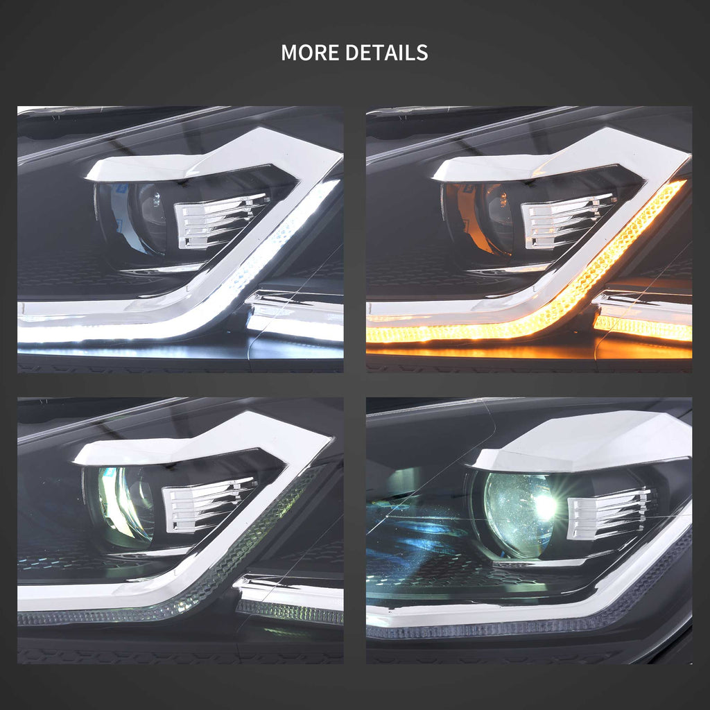 08-14 VW Golf Mk6 Vland Full LED Headlights MK7.5 Style