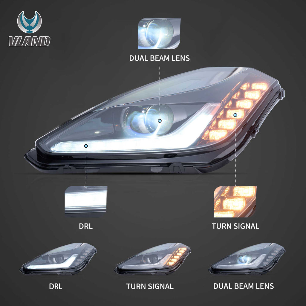 14-19-Chevrolet-Corvette-C7-Vland-LED-Dual-Beam-Projector-Headlights-YAA-C714-2115-2B32A-2