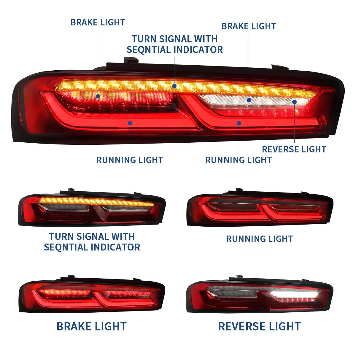 1618 Chevrolet Camaro Vland Full LED Tail Lights (Fit For European Mo