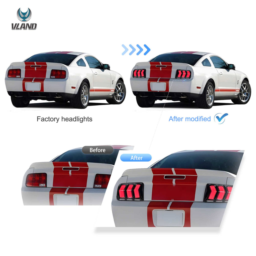 2005-2009-Ford-Mustang-5th-Gen-S197-Vland-LED-Tail-Lights-Amber-Sequential-Turn-Signal-YHB-YM-8096-TM1YC_5