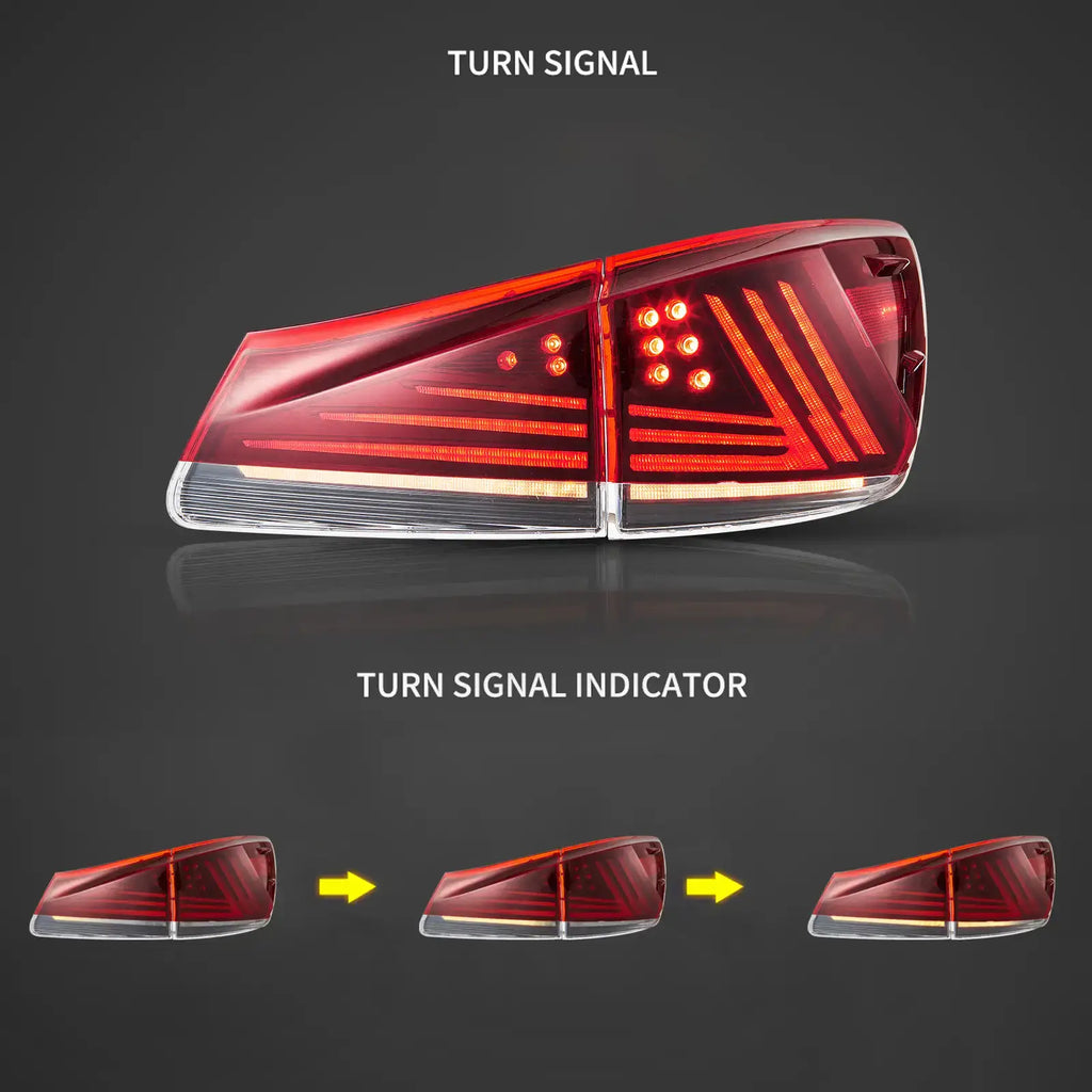 Vland Carlamp LED-Rückleuchten für Lexus 2006–2012 IS250 IS350 ISF, rote Linse