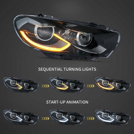 2009-2014 VW Scirocco LED Headlights With Start-up animation