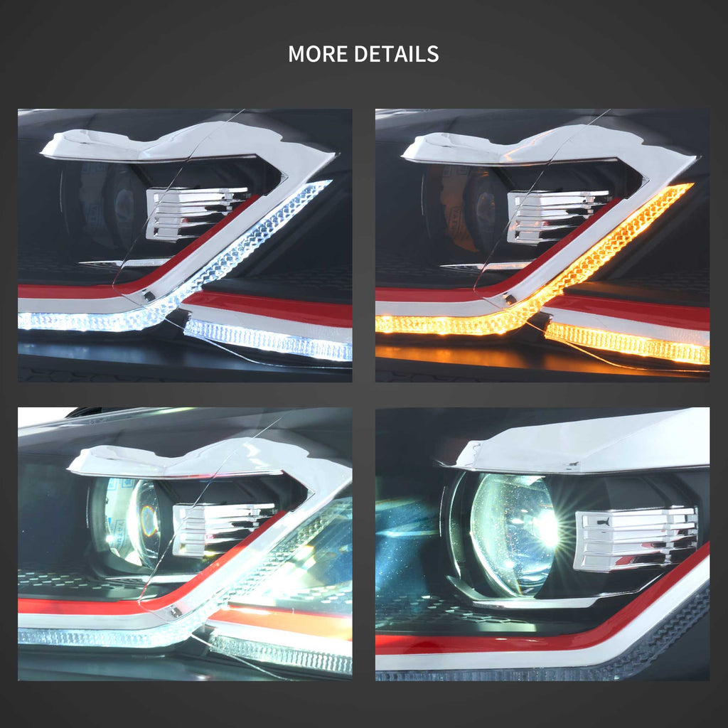2009-2018 VW Polo MK5 6R 6C Vland Full LED Headlights Golf MK7.5 Style