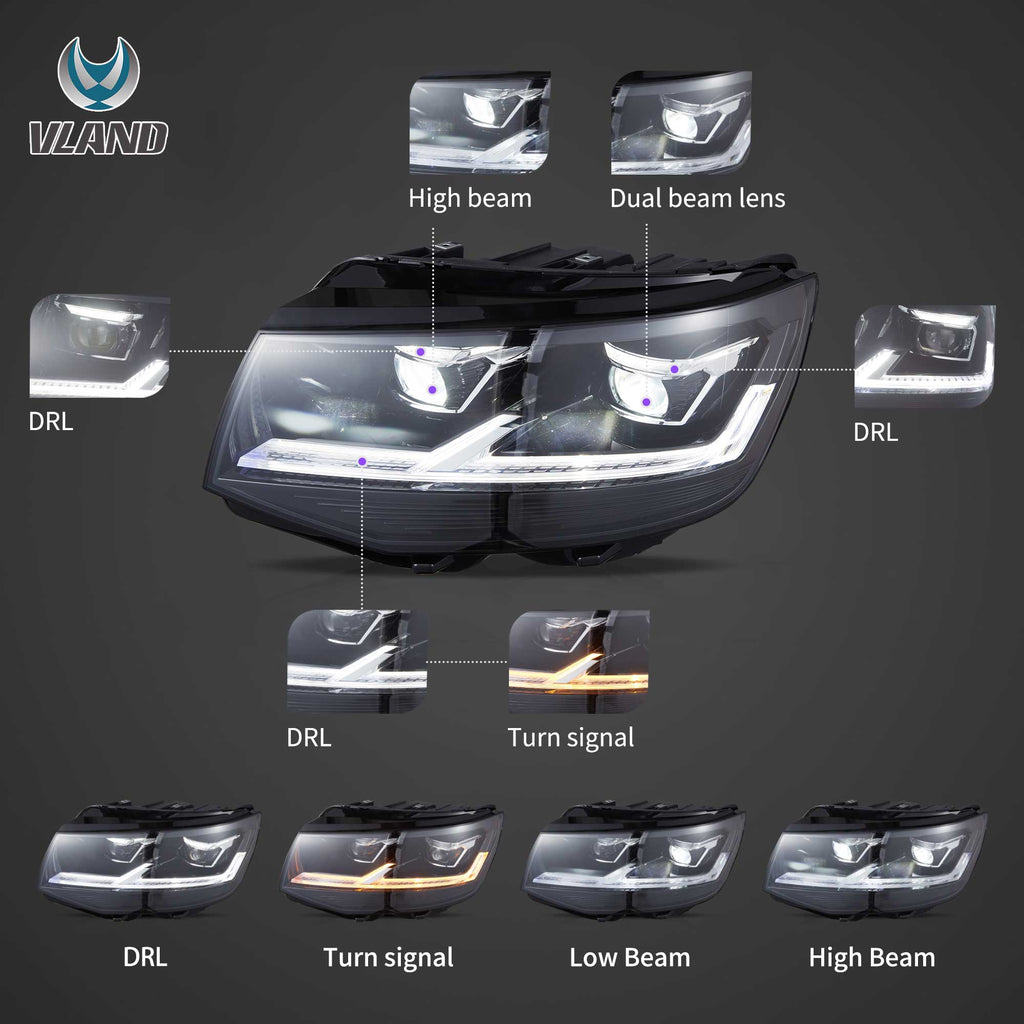 2015-2019-VW-Transporter-T6-Vland-LED-Projector-Headlights-YAA-MTV-0558A-2