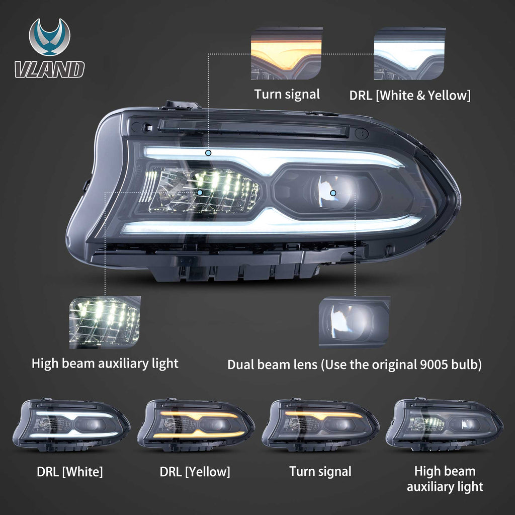 2015-2023-Dodge-Charger-Halogen-Models-Vland-Projector-Headlights-YAA-XCHR-2033A-2P41A-3