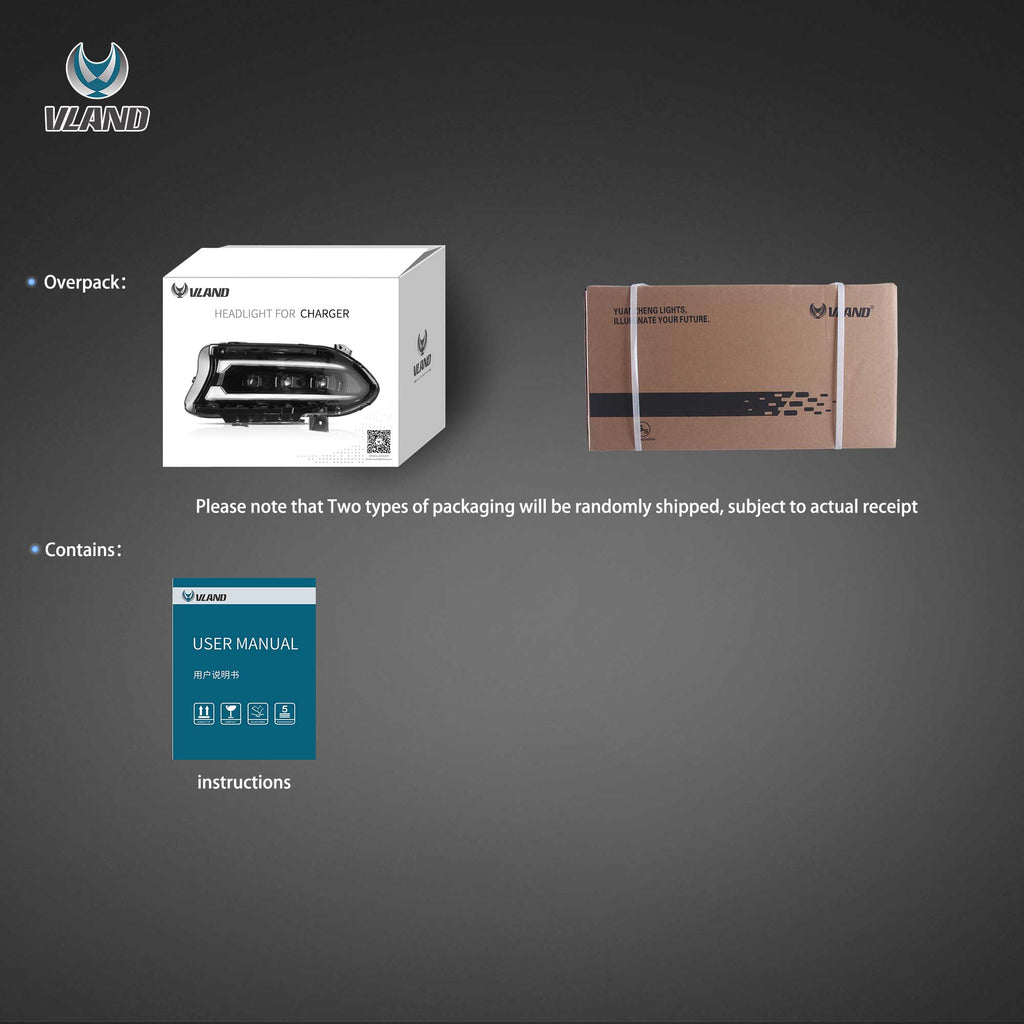 2015-2023-Dodge-Charger-Vland-Bi-LED-Projectors-Headlights-Black-YAA-XCHR-2033B-2B31A-12