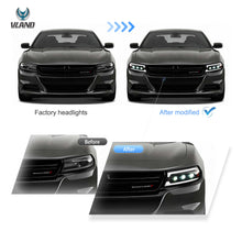 Carregar imagem no visualizador da galeria, 2015-2023-Dodge-Charger-Vland-Bi-LED-Projectors-Headlights-Black-YAA-XCHR-2033B-2B31A-5