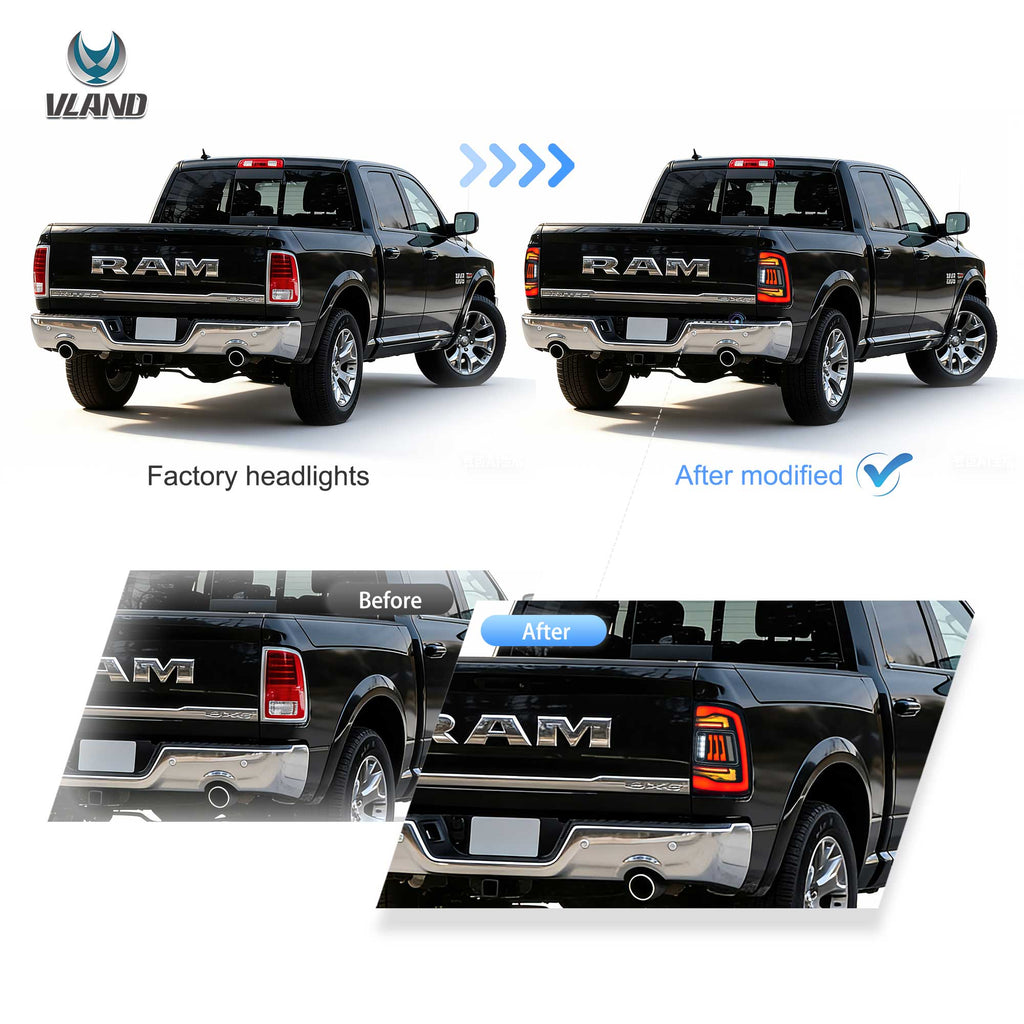 2019-2024-Dodge-RAM-2500-RAM-3500-Vland-LED-Tail-Lights-With-Amber-Turn-Signal-YHB-DG-8086C-TM1YC-5