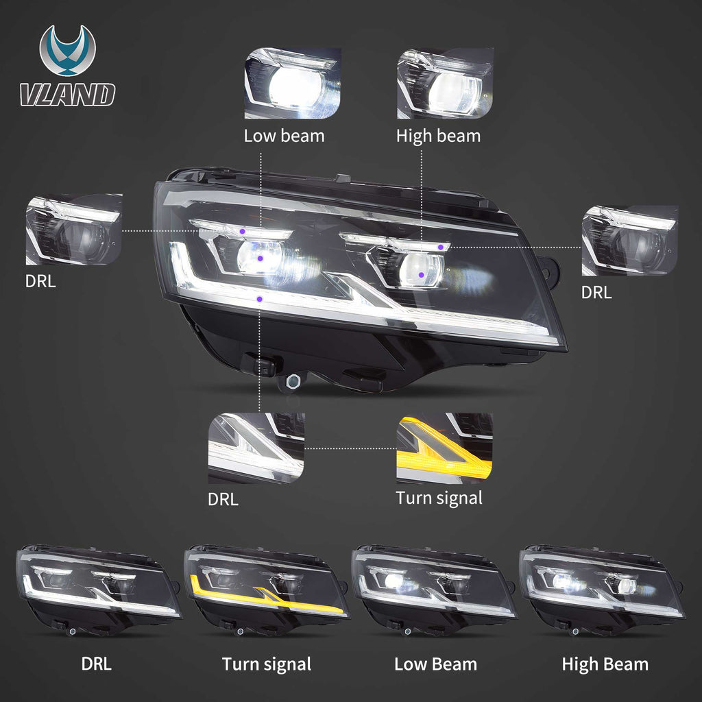 2019-2024-VW-Transporter-T6.1-facelift-Vland-LED-Headlights-YAA-MTV-0536A-2