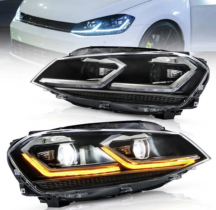 VLAND LED-Scheinwerfer für Volkswagen VW Golf 7 / MK7 2014-2017 (NICHT passend für Golf GTI- und Golf R-Modelle) 