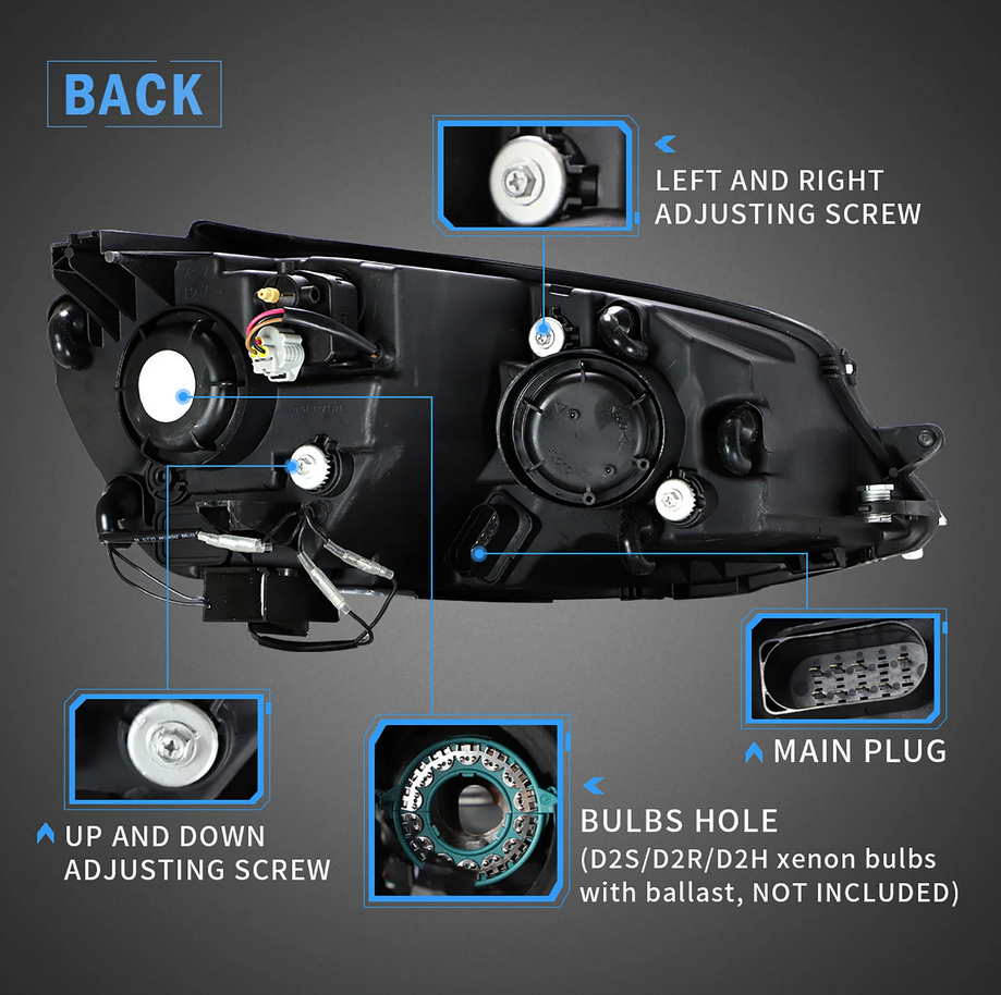 12-17 Volkswagen Golf MK7 Vland Full LED Projector Headlights