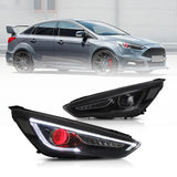15-18 Ford Focus MK3 ST RS Vland Dual Beam Projektorscheinwerfer Schwarz