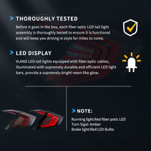 Cargar imagen en el visor de la galería, 16-21 Honda Civic 10th Gen Sedan Vland LED Tail Lights with Amber Turn Signal