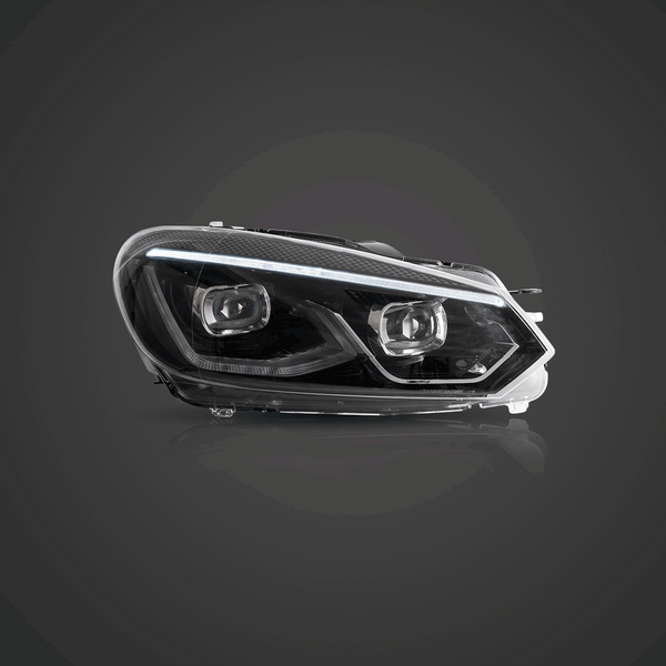 0814 Volkswagen Golf Mk6 Vland LED Dual Beam Projector HeadLights Bla