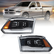 Cargar imagen en el visor de la galería, Vland-09-18-Dodge-Ram-1500-2500-3500-HeadLights-Full-LED-Black-YAX-RM-6002B-1