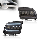 05-09 Ford Mustang 5th Gen (S-197 I) Pre-Facelift Vland I LED Dual Beam Projector With Reflector Headlights Chrome