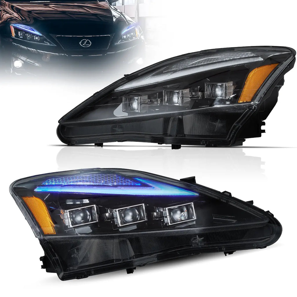 06-12 Lexus IS250/IS250C/IS350/IS220d &amp; 08-14 ISF(XE20) Vland Matrix прожекторни фарове със сини DRL