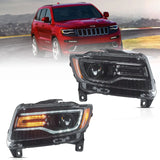 11-13 Jeep Grand Cherokee (WK2) Vland Headlights Full LED With Startup Animation/ Blue DRL