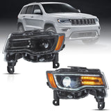 14-22 Jeep Grand Cherokee (WK2) Vland Headlights Full LED With Startup Animation/ Blue DRL