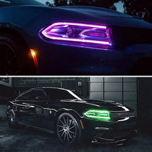 Carica l&#39;immagine nel visualizzatore di Gallery, Vland-Headlights-For-15-23-Dodge-Charger-RGB-Style-YAA-XCHR-2033-2P41A-7C_8