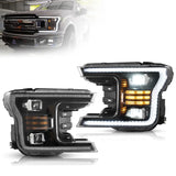 18-20 Ford F150 13th Gen Facelifted Vland (Ⅱ) LED Dual Beam Projector HeadLights Black