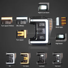 Carica l&#39;immagine nel visualizzatore di Gallery, Vland-Headlights-For-2017-2019-Ford-F250-350-450-F550-Super-Duty-YAA-F250-2055-2B31A-3