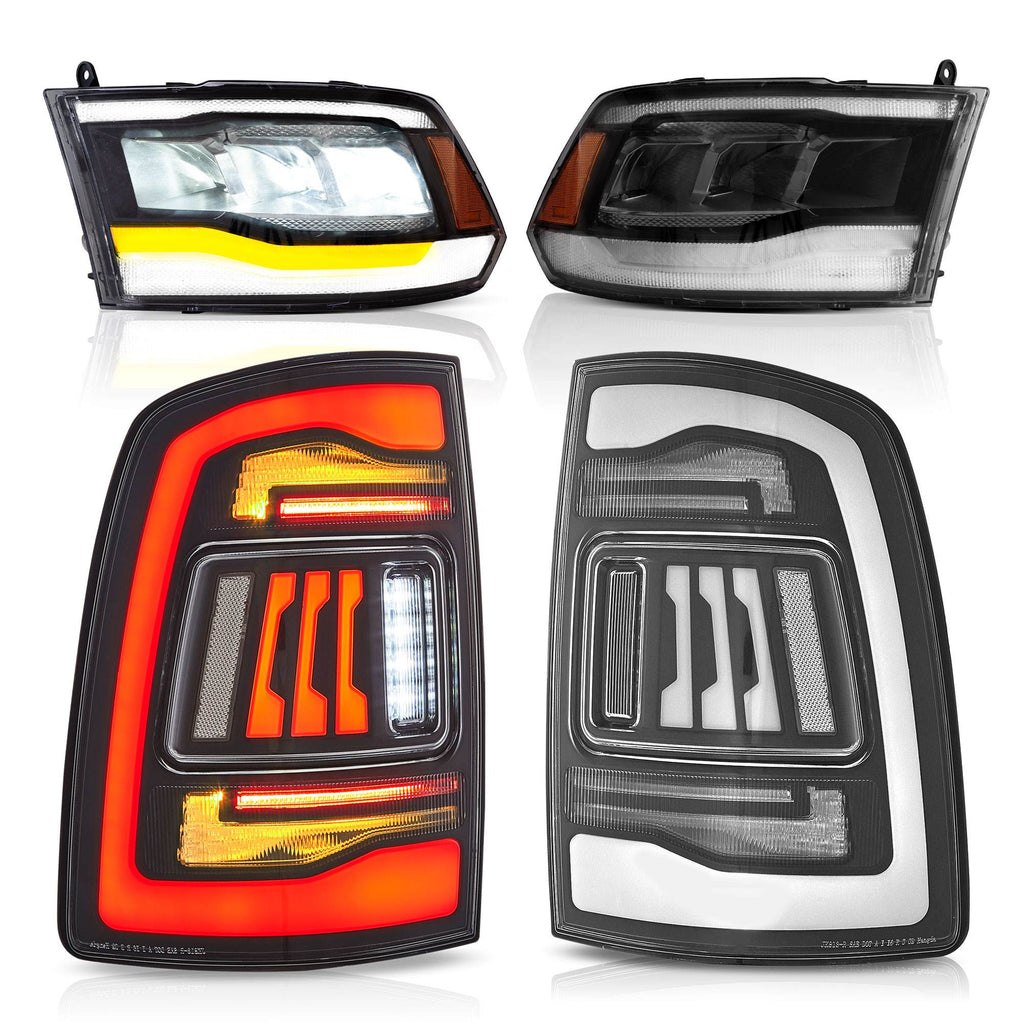 Vland Headlights & Tail Lights For 2009-2018 RAM 1500 2500 3500