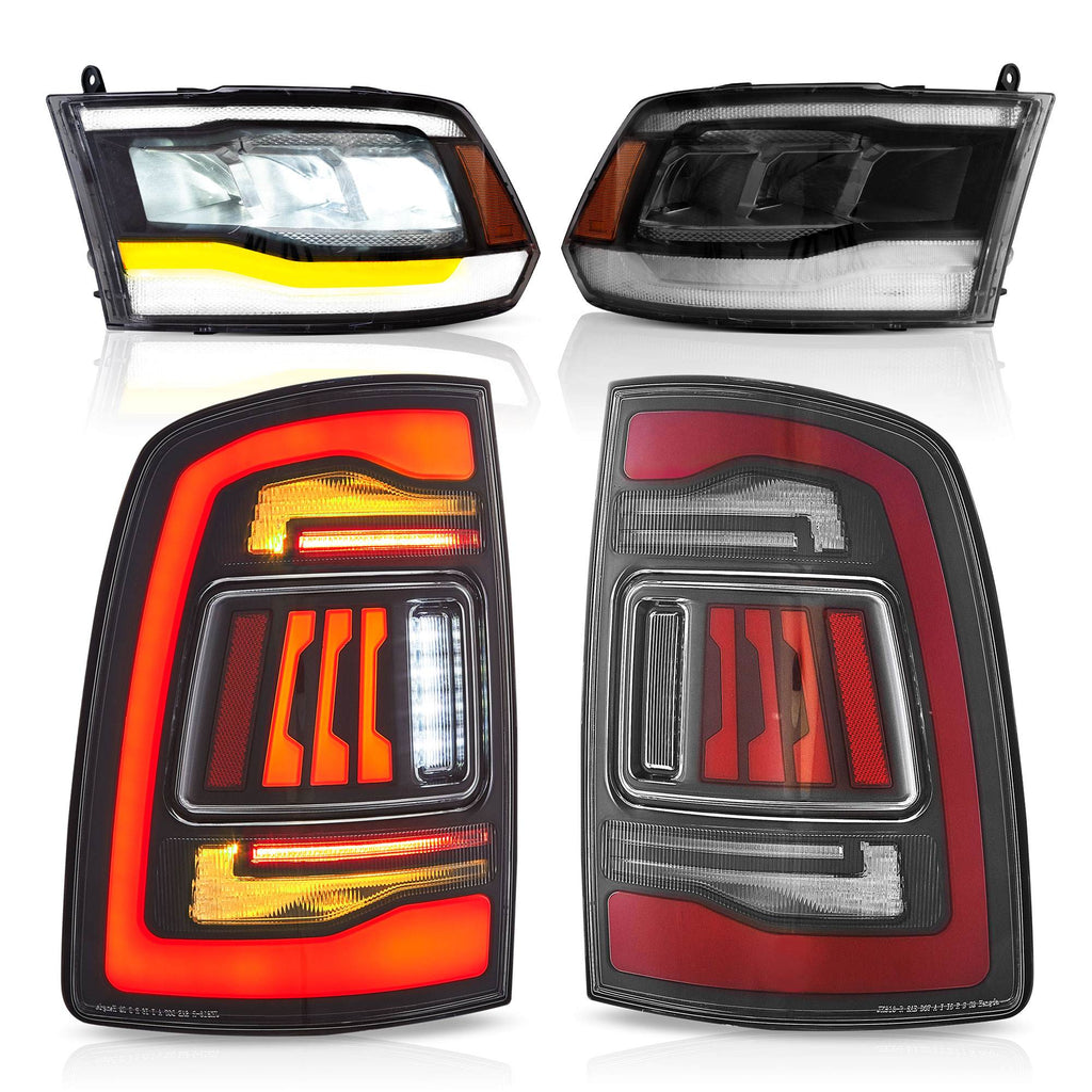 Vland Headlights & Tail Lights For 2009-2018 RAM 1500 2500 3500