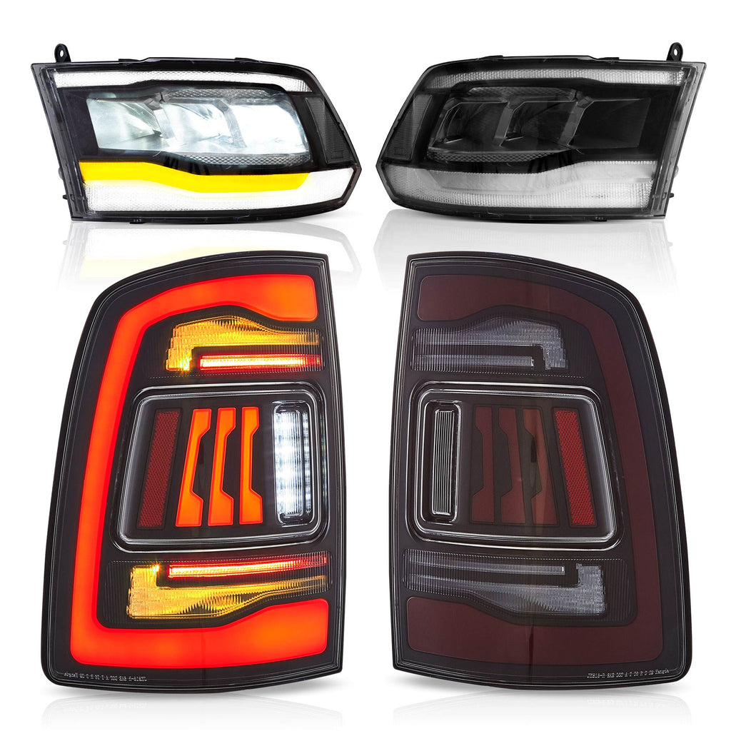 Vland Headlights & Tail Lights For 2009-2018 RAM 1500 2500 3500