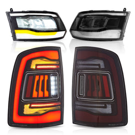 Vland Headlights & Tail Lights For 2009-2018 RAM 1500 2500 3500
